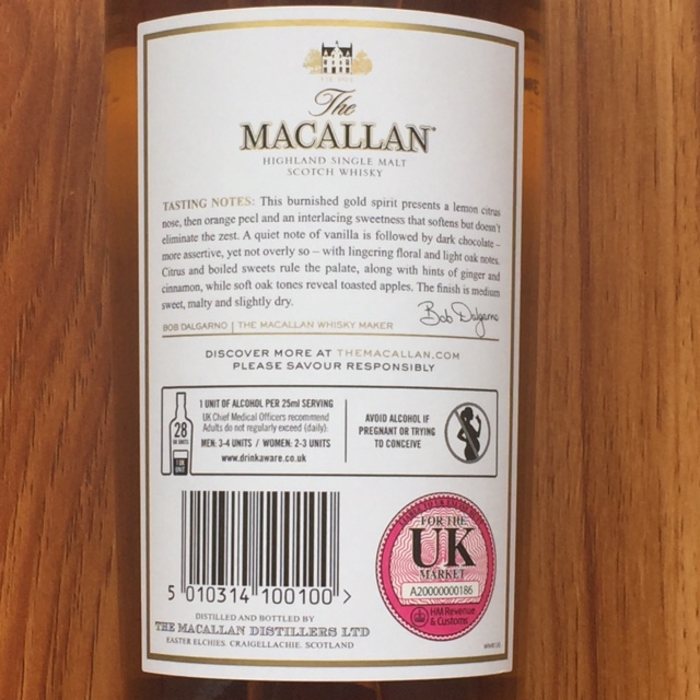 bán rượu macallan Gold double cask Uk 