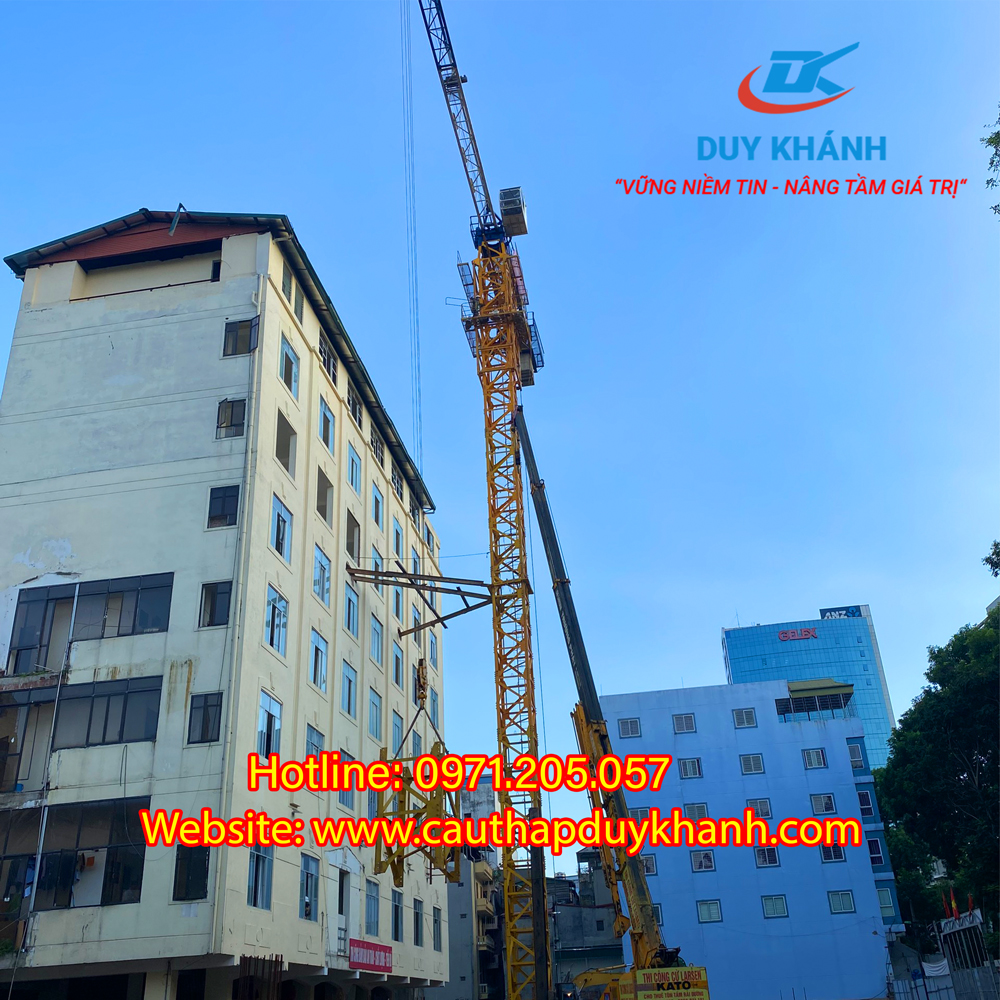 cẩu tháp Potain Md 175 cho công trình trụ sở liên cơ quan bộ lao động thương binh và xã hội