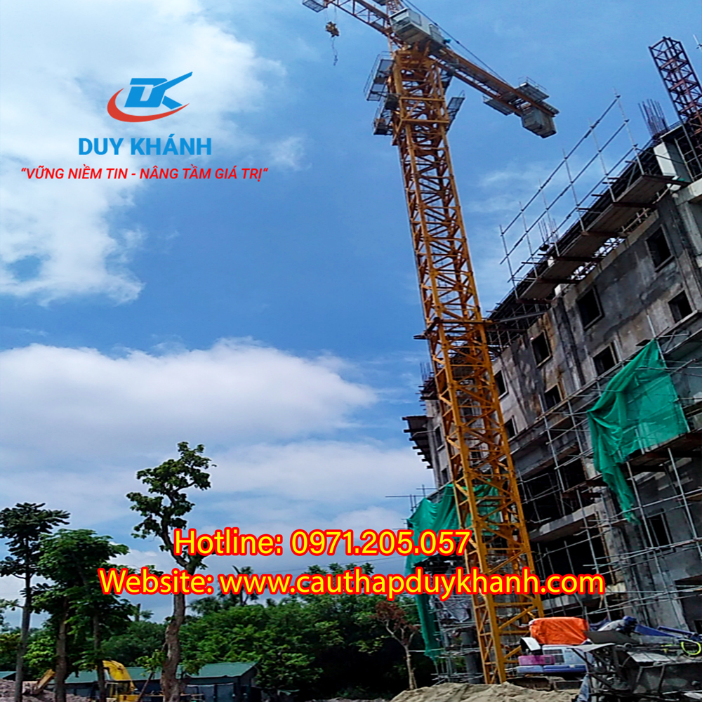 Lắp đặt cẩu tháp Potain md 175 thi công công trình trung tâm thương mại PLAZA