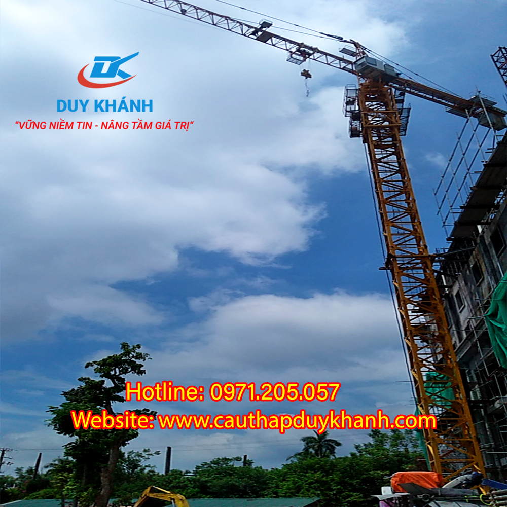 Lắp đặt cẩu tháp Potain md 175 thi công công trình trung tâm thương mại PLAZA