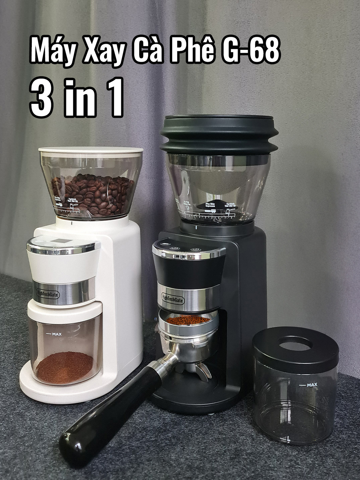 Máy Xay Cà Phê G68 Xay Hạt Cafe Pha Espresso, 34 Cấp Độ Xay Từ Thô Đến Mịn, Để Bàn 3 in 1, Dùng Được Mọi Loại Tay Cầm, Chống Tĩnh Điện Vón Cục