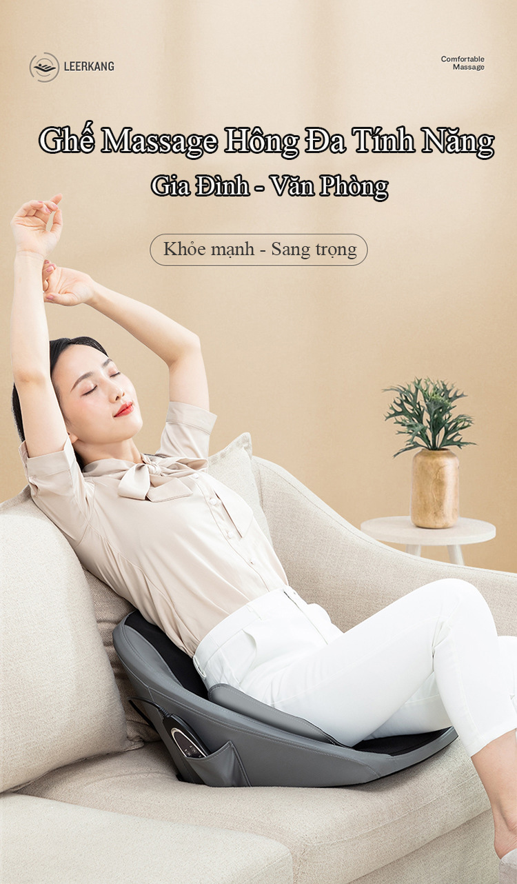 Ghế massage trị liệu Lưng và Mông chất liệu cao cấp có Hồng Ngoại LEK-618H