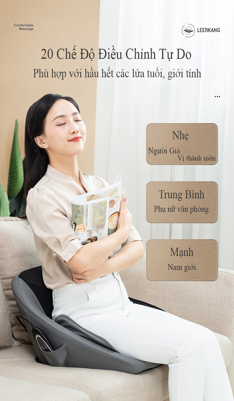 Ghế massage trị liệu Lưng và Mông chất liệu cao cấp có Hồng Ngoại LEK-618H