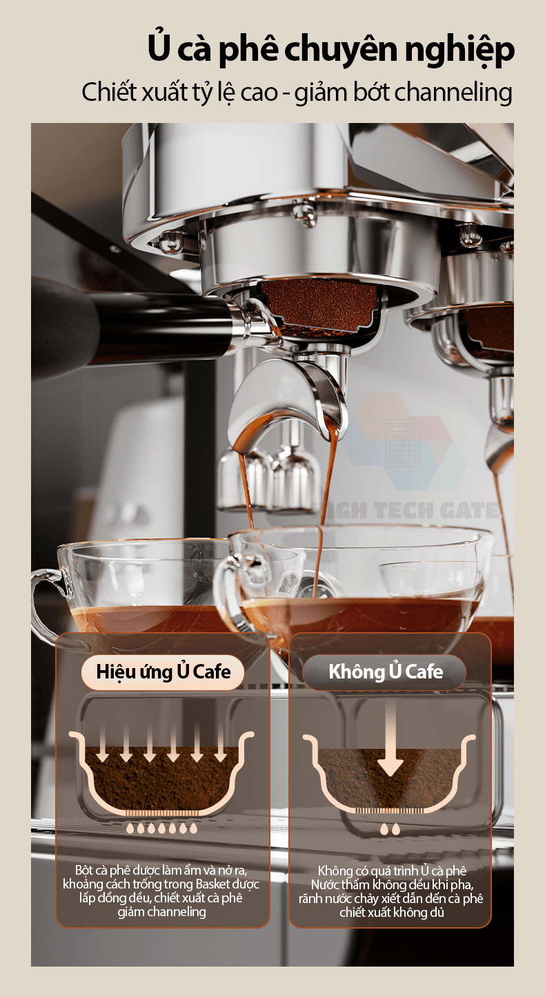 Máy pha cà phê chuyên nghiệp Gemilai CRM3200D chuyên gia Espresso cho quán cafe, takeaway, nhà hàng