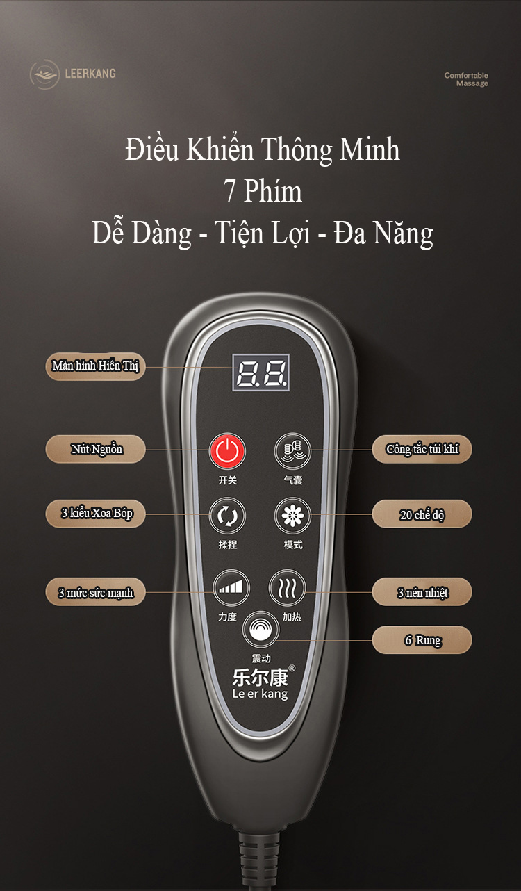 Ghế massage trị liệu Lưng và Mông chất liệu cao cấp có Hồng Ngoại LEK-618H