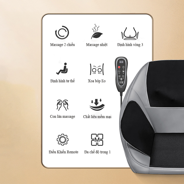 Ghế massage trị liệu Lưng và Mông chất liệu cao cấp có Hồng Ngoại LEK-618H