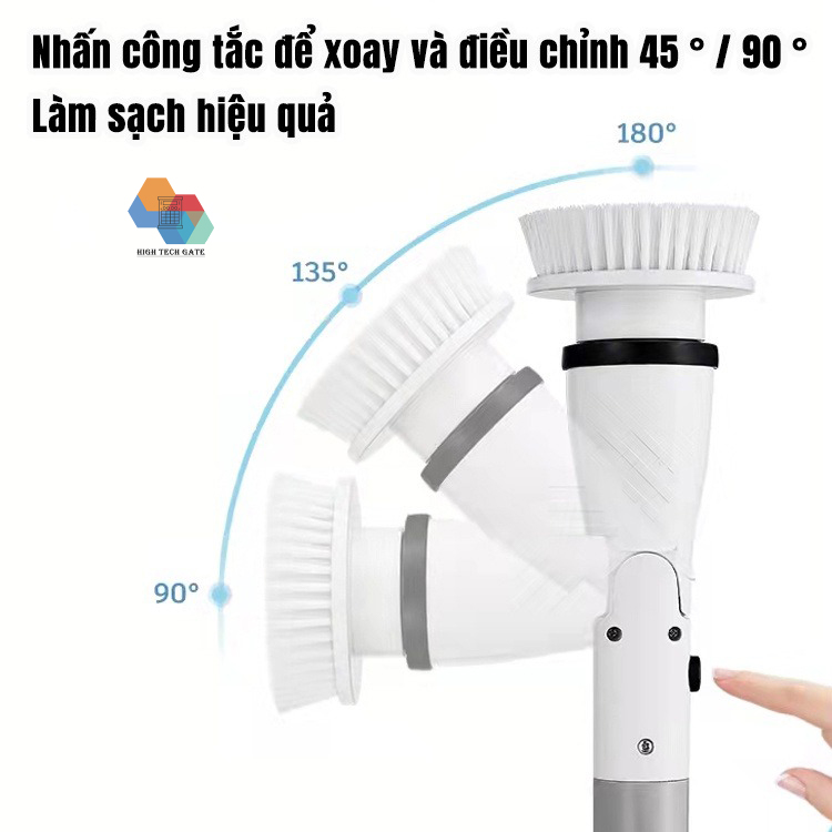 Máy Chà Nhà Vệ Sinh Jesopb K129 Chổi Cọ Bồn Cầu Đa Năng có thể Chùi Lau Sàn Nhà