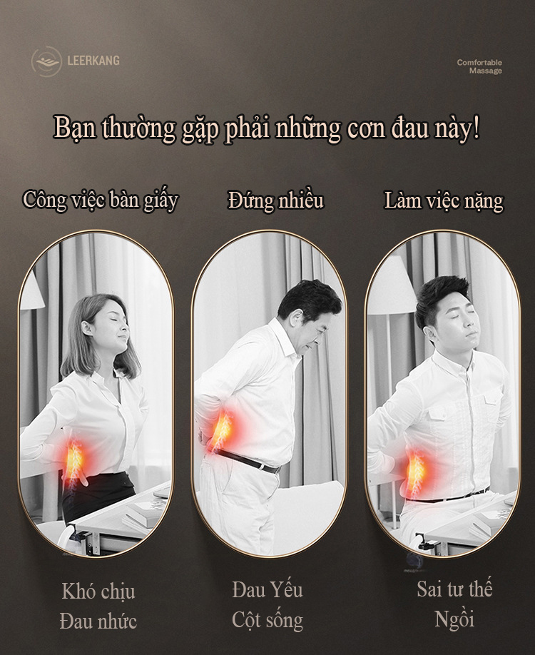 Ghế massage trị liệu Lưng và Mông chất liệu cao cấp có Hồng Ngoại LEK-618H