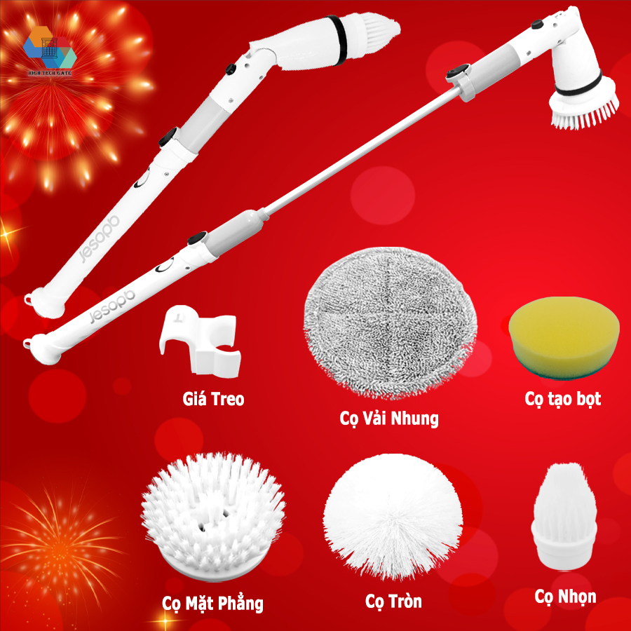 Máy Chà Nhà Vệ Sinh Jesopb K129 Chổi Cọ Bồn Cầu Đa Năng có thể Chùi Lau Sàn Nhà