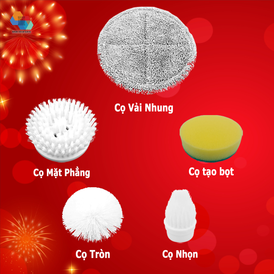 Máy Chà Nhà Vệ Sinh Jesopb K129 Chổi Cọ Bồn Cầu Đa Năng có thể Chùi Lau Sàn Nhà