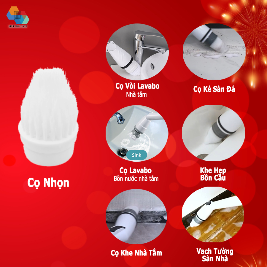 Máy Chà Nhà Vệ Sinh Jesopb K129 Chổi Cọ Bồn Cầu Đa Năng có thể Chùi Lau Sàn Nhà