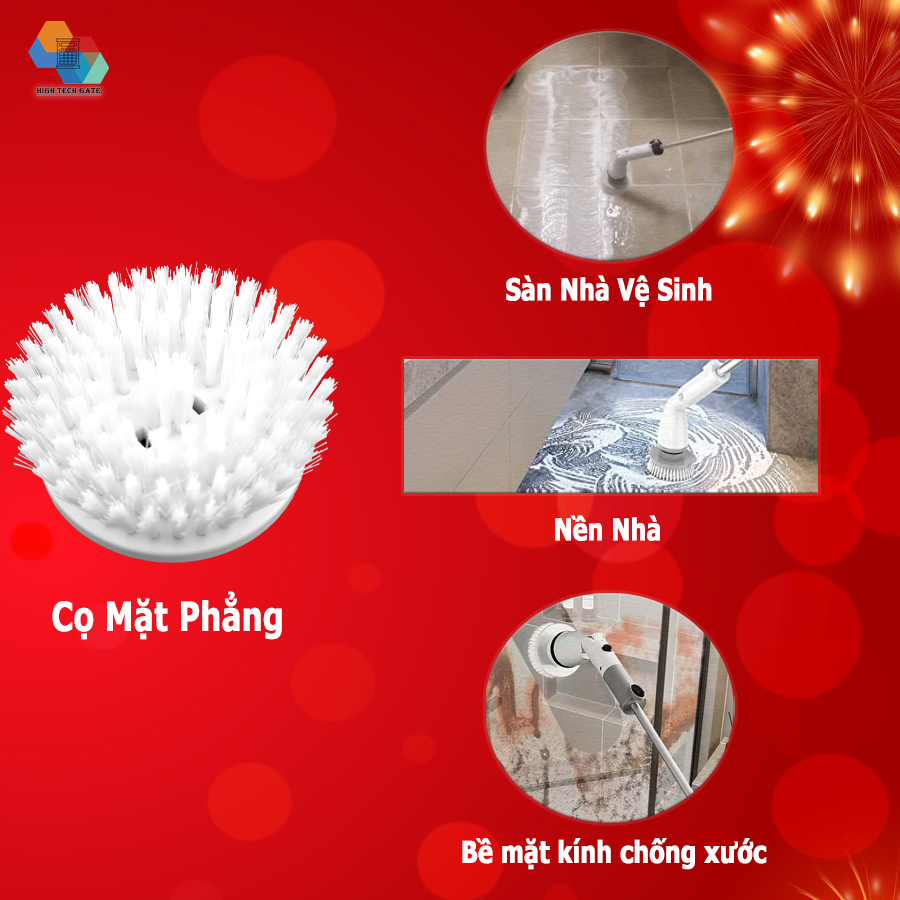 Máy Chà Nhà Vệ Sinh Jesopb K129 Chổi Cọ Bồn Cầu Đa Năng có thể Chùi Lau Sàn Nhà