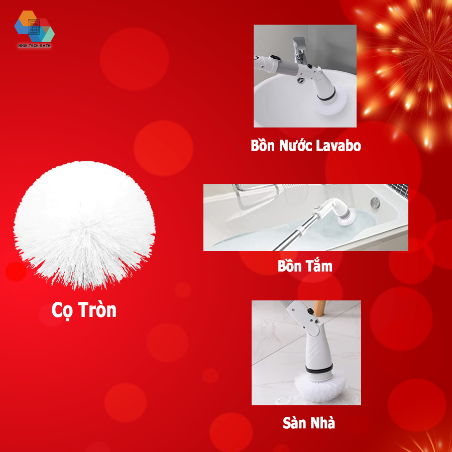 Máy Chà Nhà Vệ Sinh Jesopb K129 Chổi Cọ Bồn Cầu Đa Năng có thể Chùi Lau Sàn Nhà