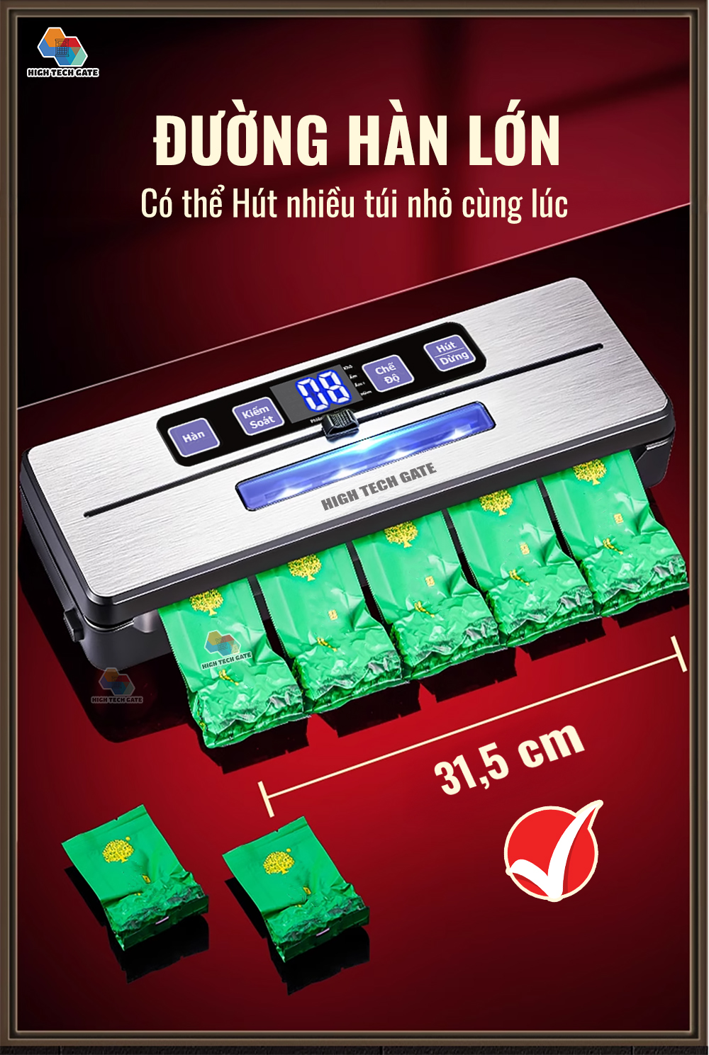 Máy hút chân không thực phẩm W231 đường hàn 31cm