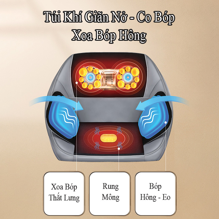 Ghế massage trị liệu Lưng và Mông chất liệu cao cấp có Hồng Ngoại LEK-618H