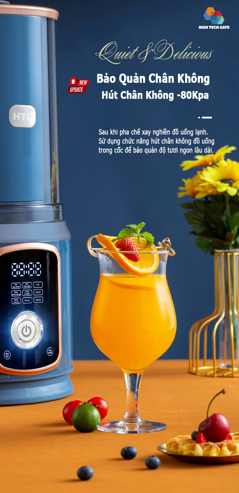 Máy Làm Sữa Hạt CB9250 Chống Ồn Cách Âm, Hút Chân Không, Hẹn Giờ Thông Minh, Xay Nấu 4D Mịn, Chống Dính, Tự Vệ Sinh