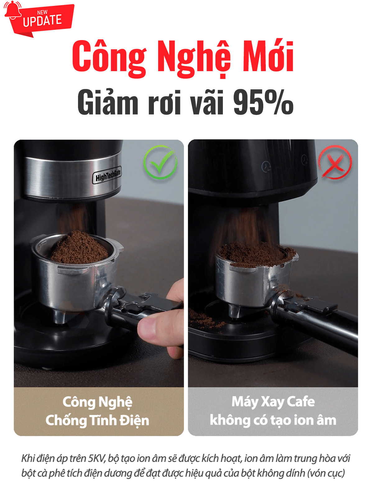 Máy Xay Cà Phê G68 Xay Hạt Cafe Pha Espresso, 34 Cấp Độ Xay Từ Thô Đến Mịn, Để Bàn 3 in 1, Dùng Được Mọi Loại Tay Cầm, Chống Tĩnh Điện Vón Cục