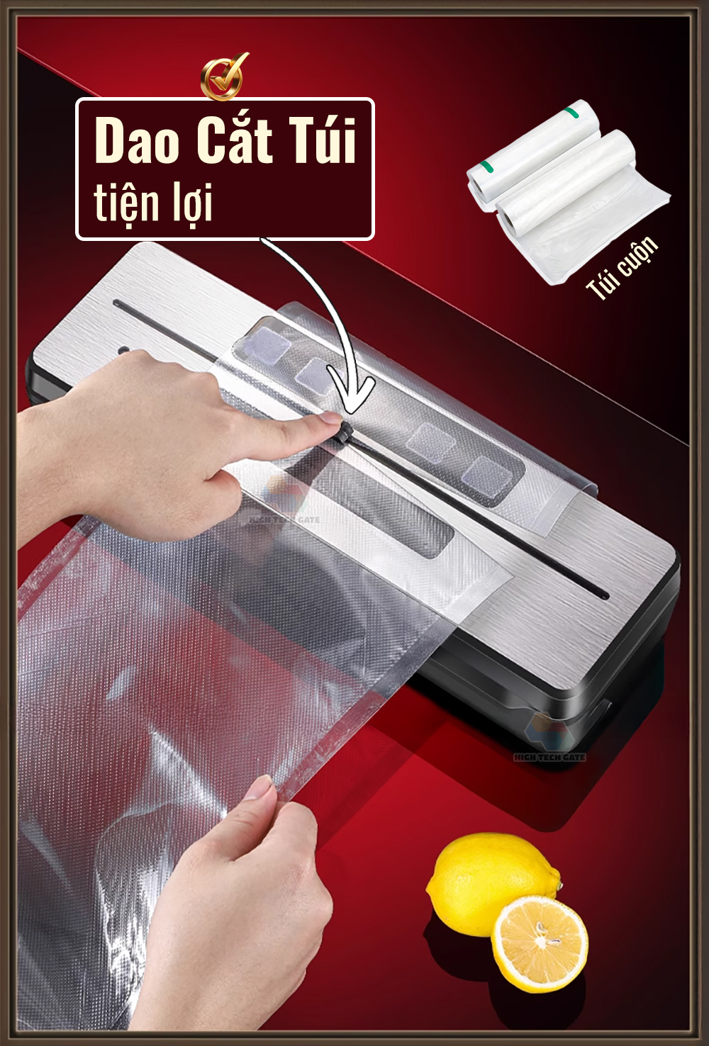 Máy hút chân không thực phẩm W231 dao cắt túi quá tiện lợi