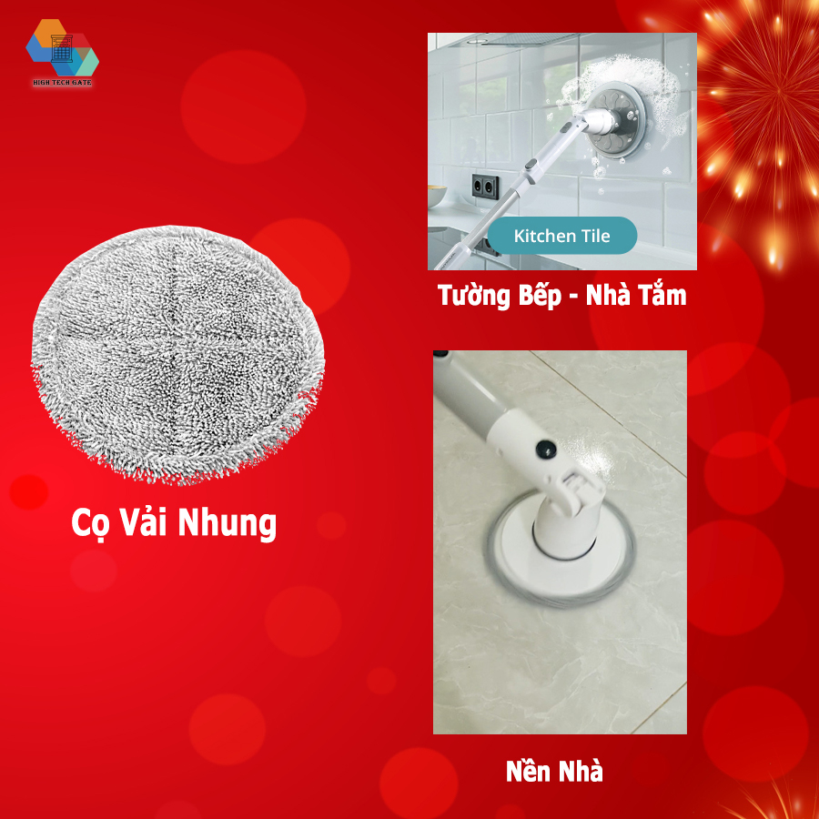 Máy Chà Nhà Vệ Sinh Jesopb K129 Chổi Cọ Bồn Cầu Đa Năng có thể Chùi Lau Sàn Nhà