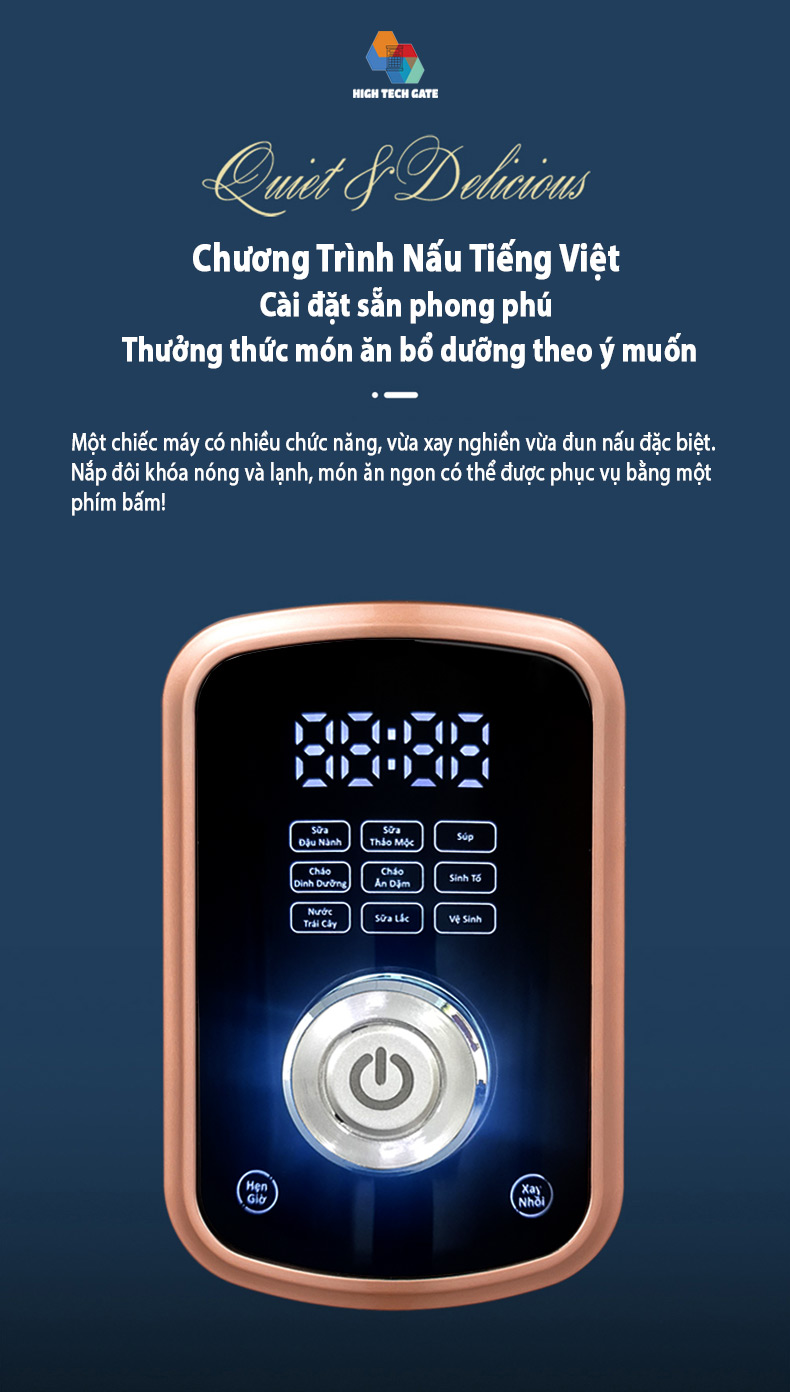 Máy Làm Sữa Hạt CB9250 Chống Ồn Cách Âm, Hút Chân Không, Hẹn Giờ Thông Minh, Xay Nấu 4D Mịn, Chống Dính, Tự Vệ Sinh