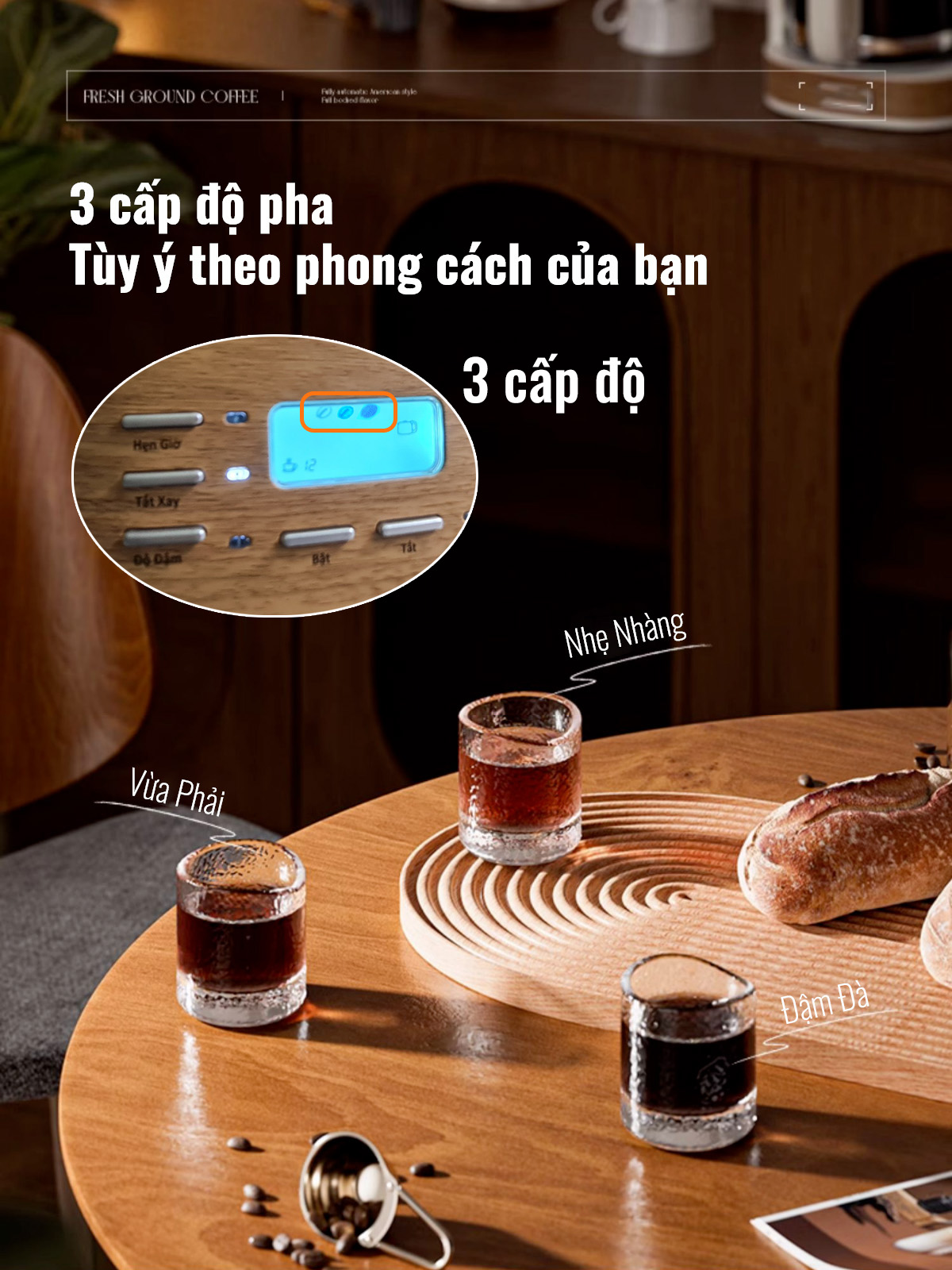 Máy Pha Cà Phê CF06 Tự Động Vừa Xay Vừa Pha từ 2-12 Cốc/Lần, Hẹn Giờ Pha Thông Minh, Cối Xay Cafe Lưỡi Nón Độ Mịn Cao