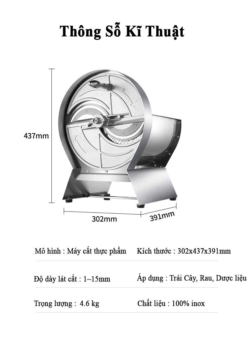 Máy cắt hoa quả trái cây inox Septree SL-01 chính hãng