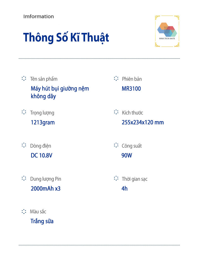 Máy hút bụi giường nệm không dây Morphy Richards MR3100