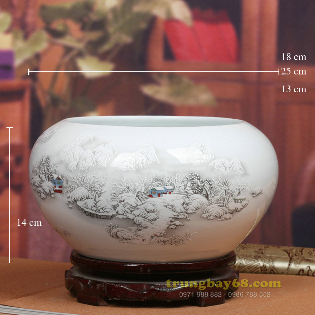Bình gốm sứ cảnh đức - giang tây trang trí phong thủy văn phòng, phòng khách tb-200