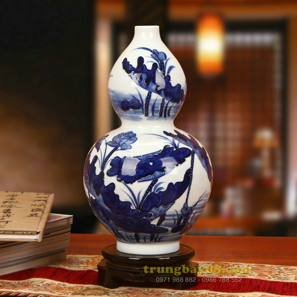 Bình gốm sứ cảnh đức - giang tây trang trí phong thủy văn phòng, phòng khách tb-180
