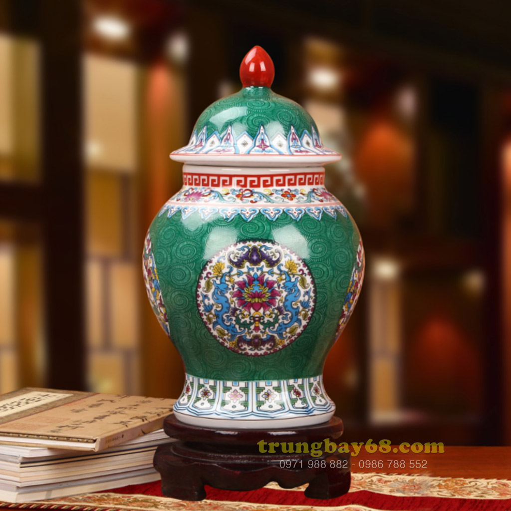 Bình gốm sứ cảnh đức - giang tây trang trí phong thủy văn phòng, phòng khách tb-050
