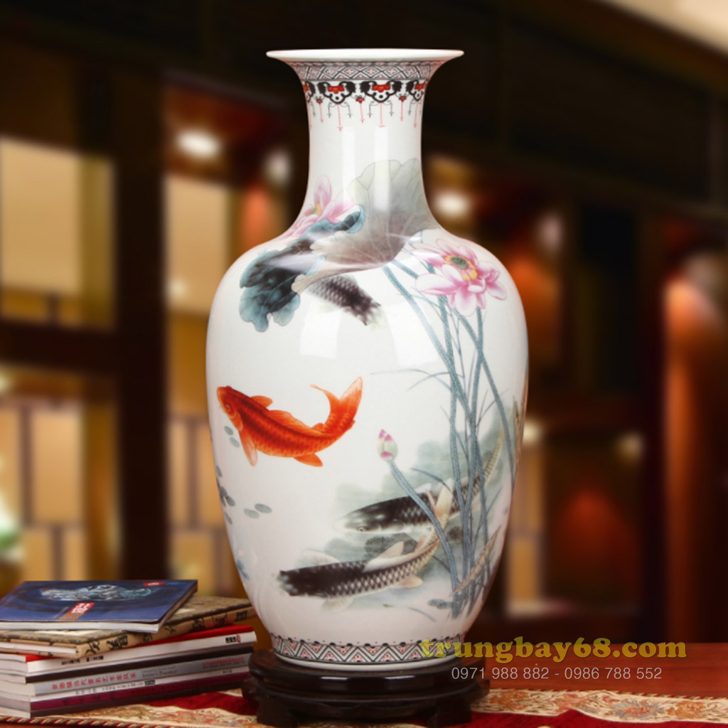 Bình gốm sứ cảnh đức - giang tây trang trí phong thủy văn phòng, phòng khách BPT-019
