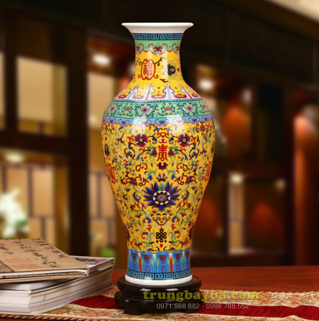 Bình gốm sứ cảnh đức - giang tây trang trí phong thủy văn phòng, phòng khách tb-172