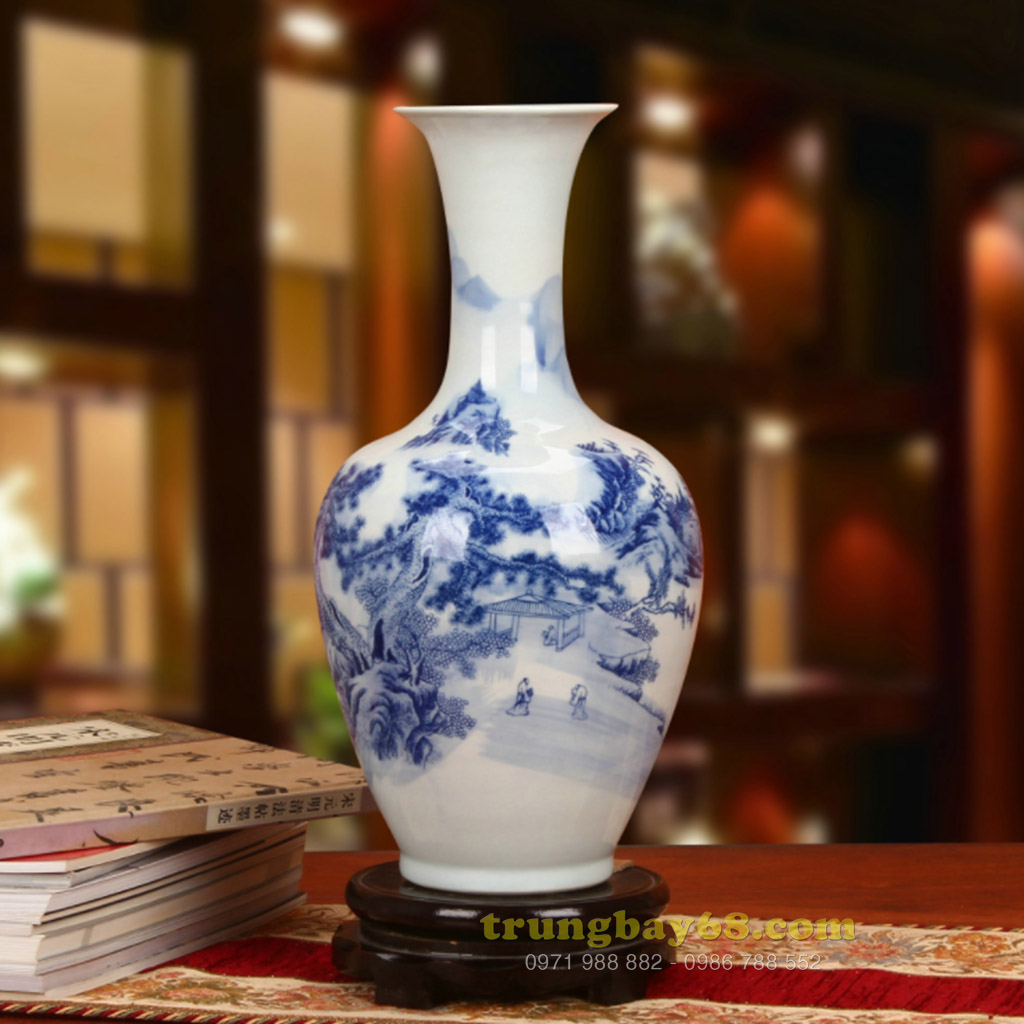 Bình gốm sứ cảnh đức - giang tây trang trí phong thủy văn phòng, phòng khách tb-145