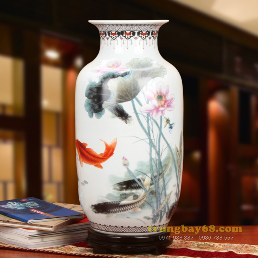 Bình gốm sứ cảnh đức - giang tây trang trí phong thủy văn phòng, phòng khách BPT-017
