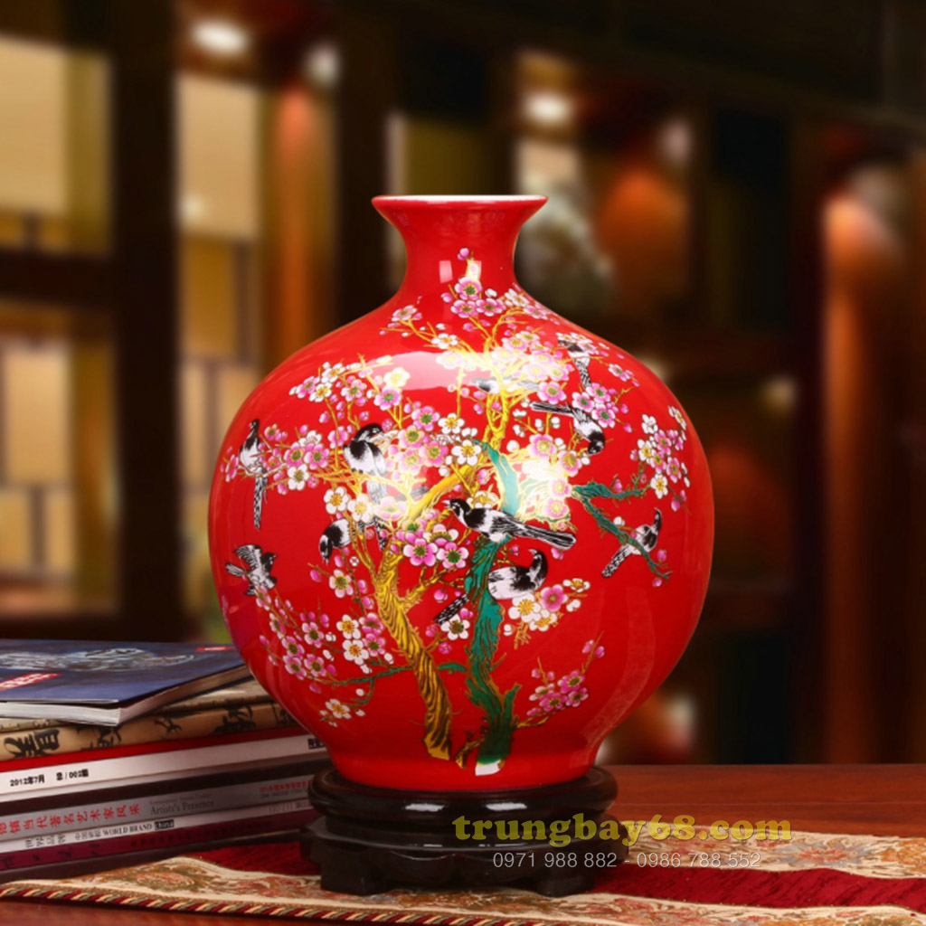 Bình gốm sứ cảnh đức - giang tây trang trí phong thủy văn phòng, phòng khách tb-089