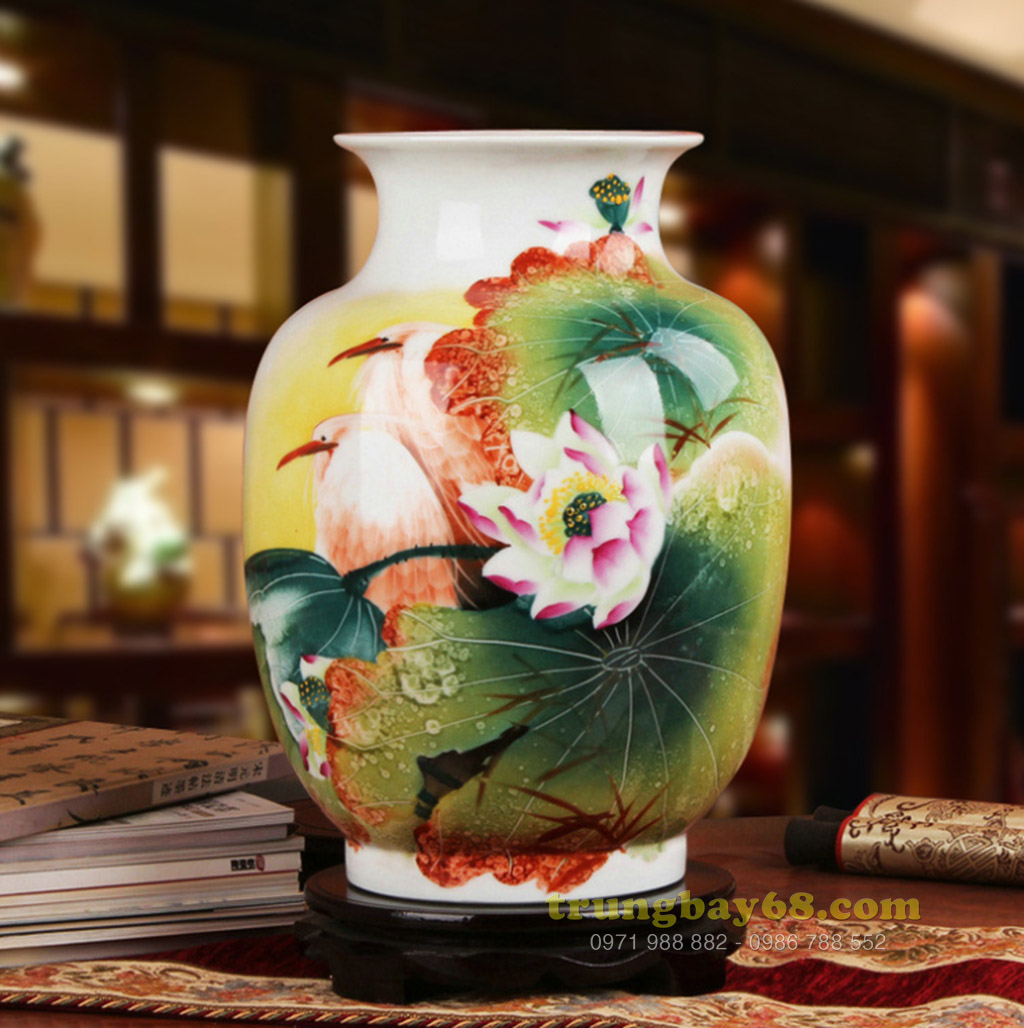 Bình gốm sứ cảnh đức - giang tây trang trí phong thủy văn phòng, phòng khách BPT-016