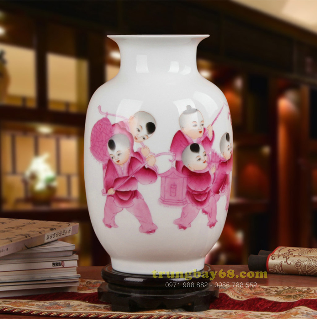 Bình gốm sứ cảnh đức - giang tây trang trí phong thủy văn phòng, phòng khách BPT-052