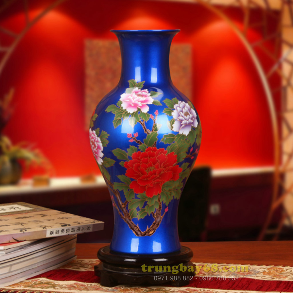 Bình gốm sứ cảnh đức - giang tây trang trí phong thủy văn phòng, phòng khách tb-134