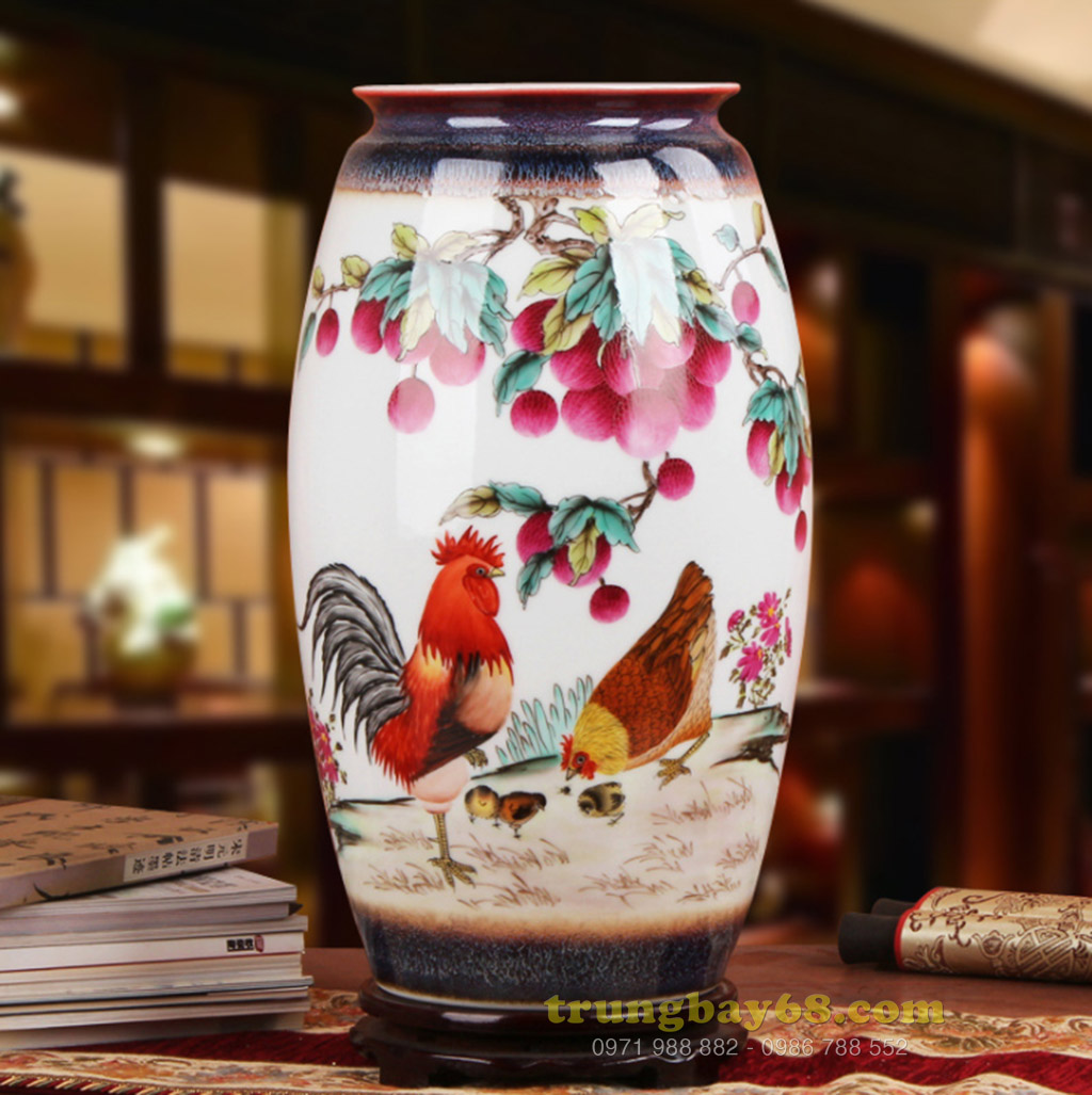 Bình gốm sứ cảnh đức - giang tây trang trí phong thủy văn phòng, phòng khách BPT-056
