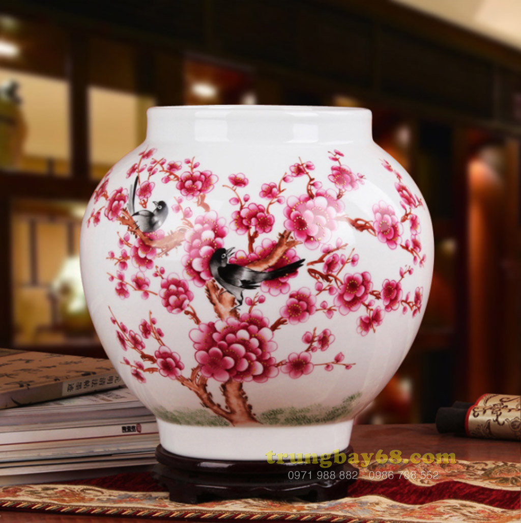 Bình gốm sứ cảnh đức - giang tây trang trí phong thủy văn phòng, phòng khách BPT-053