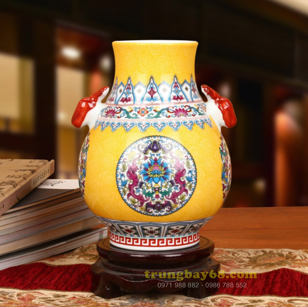 Bình gốm sứ cảnh đức - giang tây trang trí phong thủy văn phòng, phòng khách tb-091