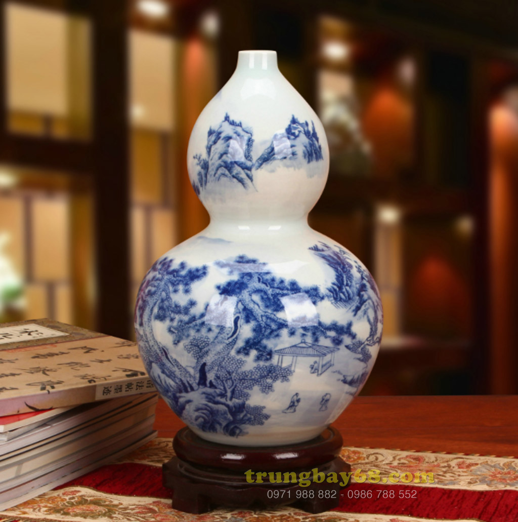 Bình gốm sứ cảnh đức - giang tây trang trí phong thủy văn phòng, phòng khách tb-149