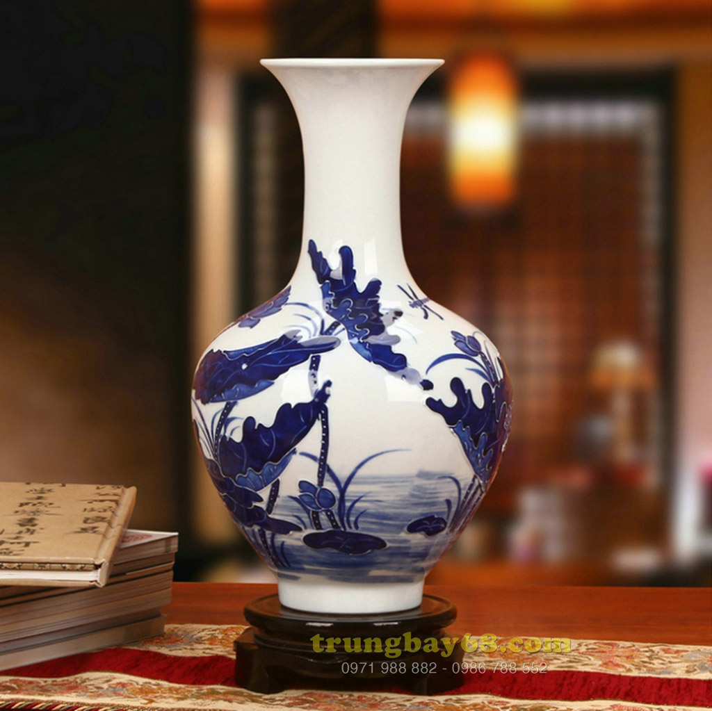 Bình gốm sứ cảnh đức - giang tây trang trí phong thủy văn phòng, phòng khách tb-213