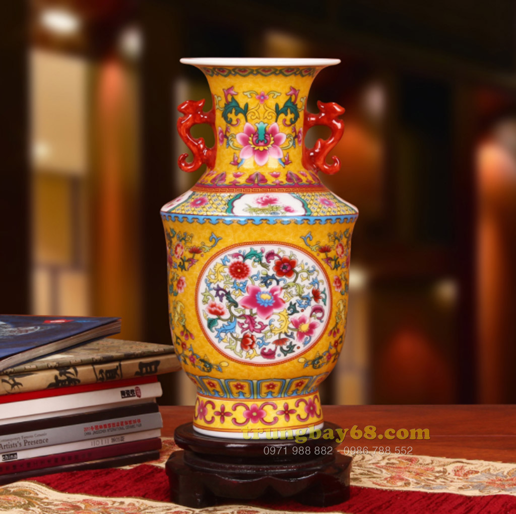 Bình gốm sứ cảnh đức - giang tây trang trí phong thủy văn phòng, phòng khách tb-060