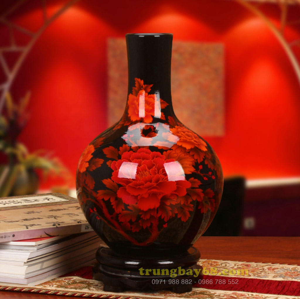 Bình gốm sứ cảnh đức - giang tây trang trí phong thủy văn phòng, phòng khách tb-256