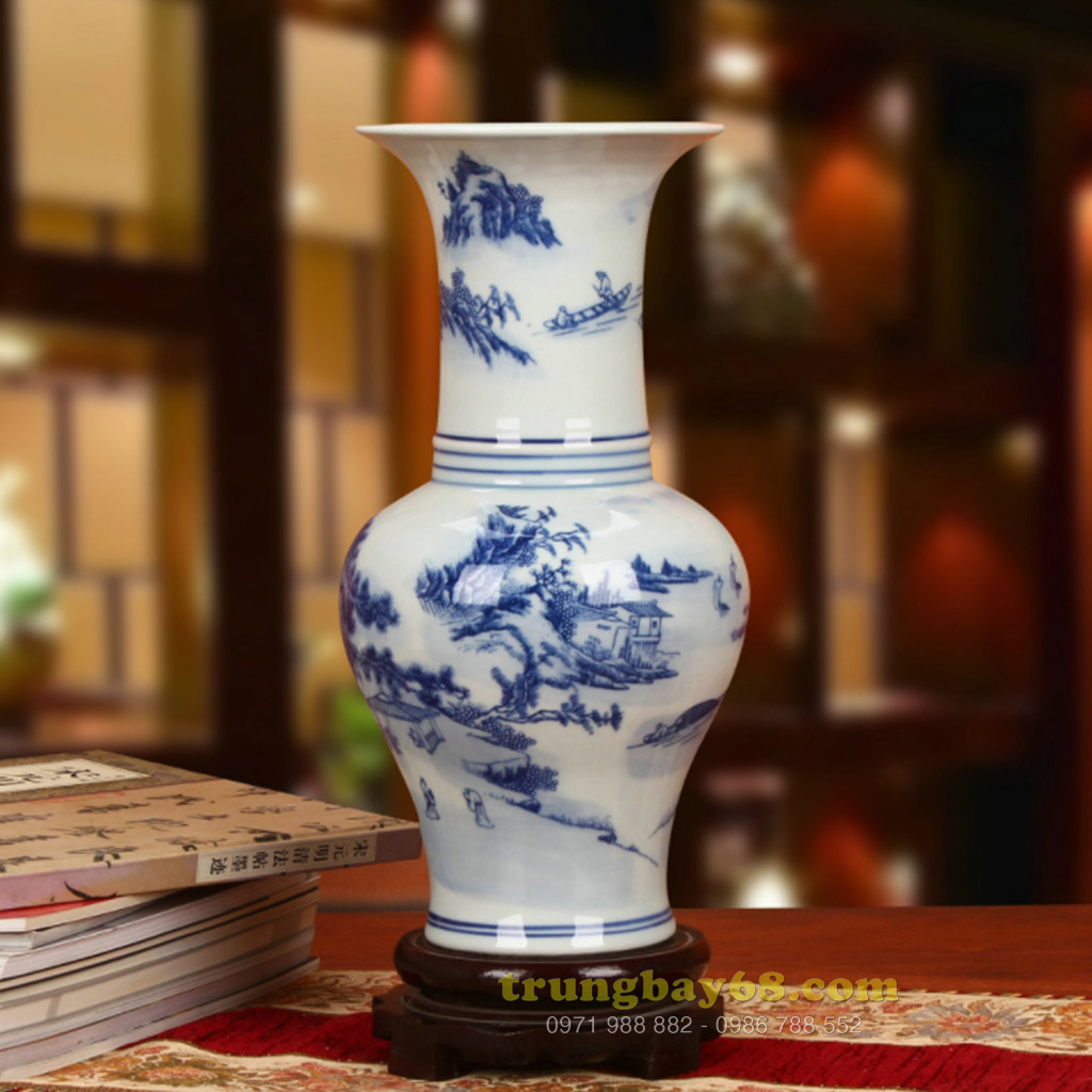 Bình gốm sứ cảnh đức - giang tây trang trí phong thủy văn phòng, phòng khách tb-210