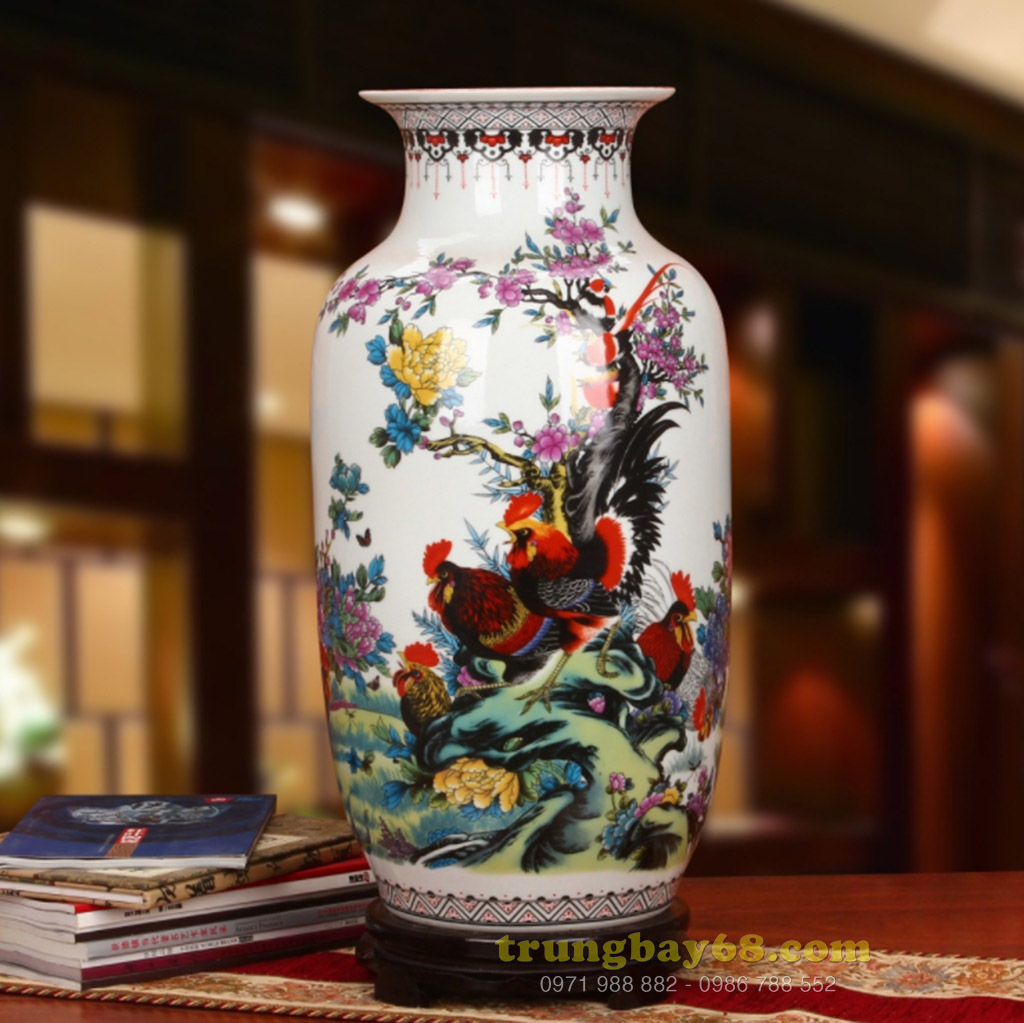 Bình gốm sứ cảnh đức - giang tây trang trí phong thủy văn phòng, phòng khách BPT-033