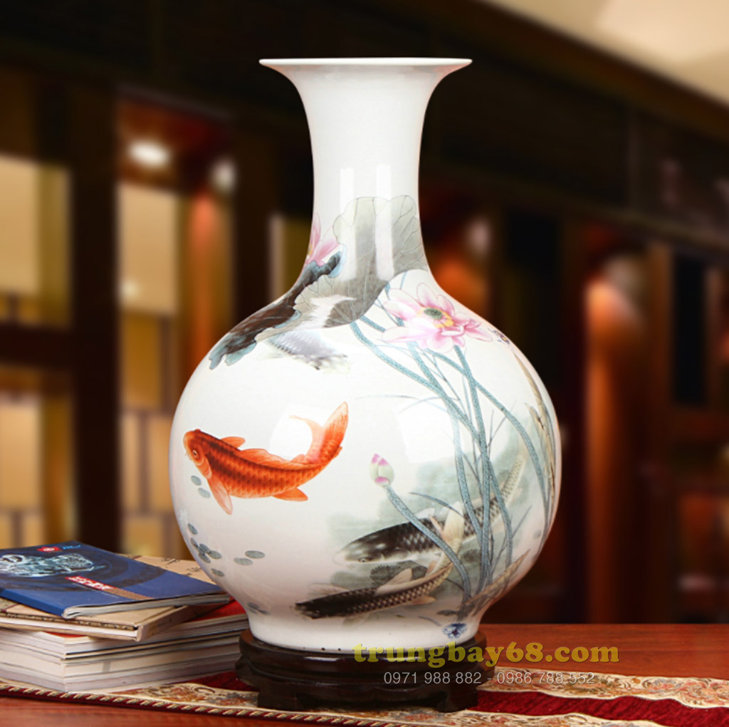 Bình gốm sứ cảnh đức - giang tây trang trí phong thủy văn phòng, phòng khách BPT-015