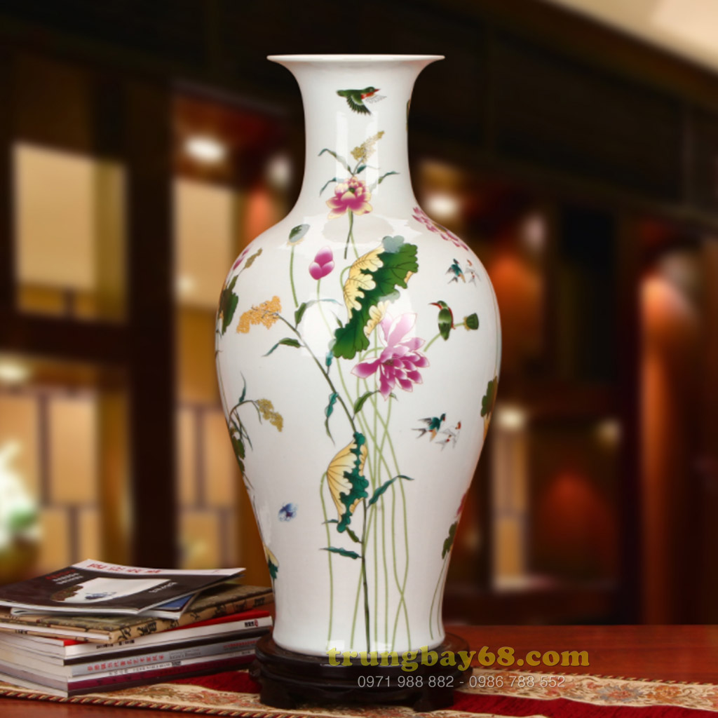 Bình gốm sứ cảnh đức - giang tây trang trí phong thủy văn phòng, phòng khách BPT-064