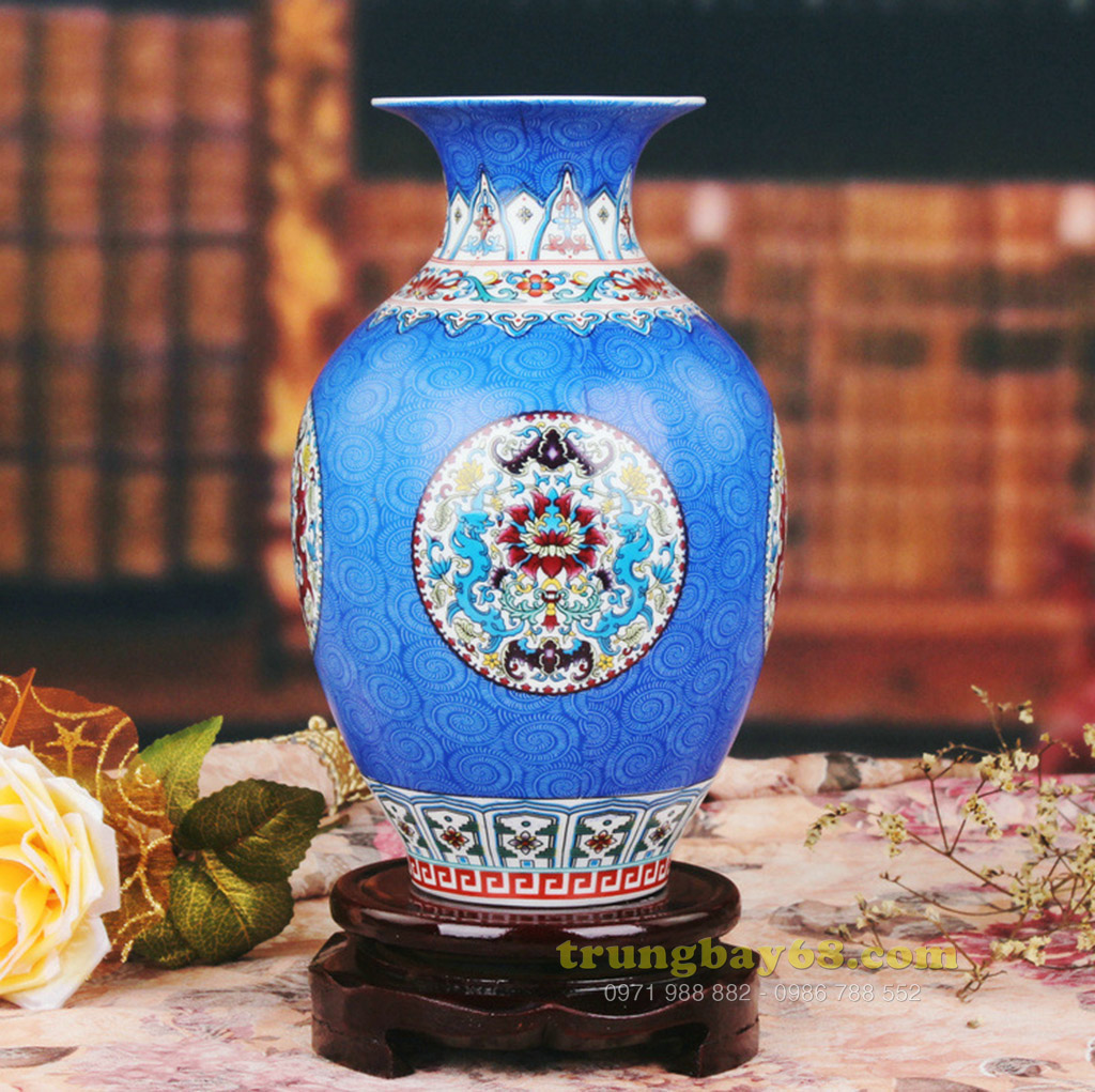 Bình gốm sứ cảnh đức - giang tây trang trí phong thủy văn phòng, phòng khách tb-034